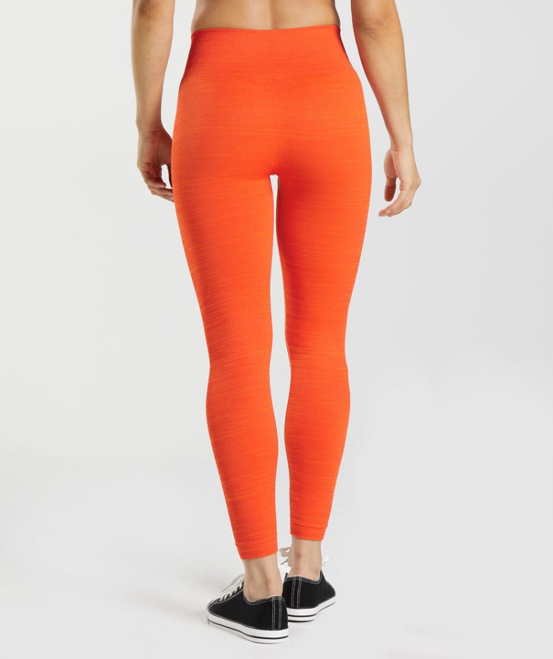 Women's Gymshark Adapt Marl Seamless Leggings Orange | NZ 4SJDFW